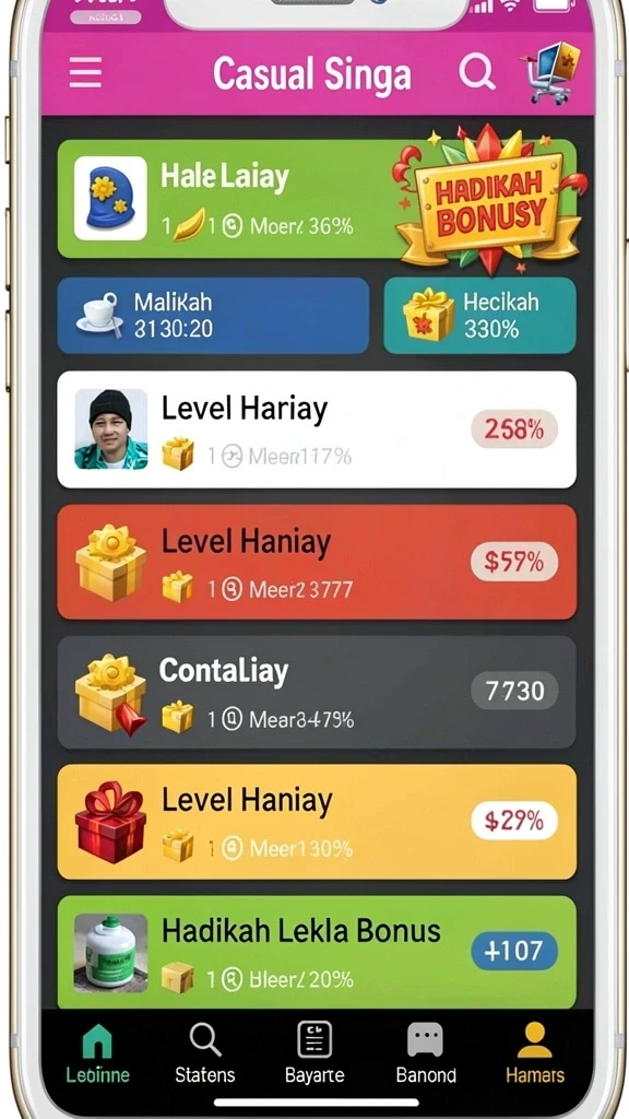 73k - Screenshot menunjukkan tantangan seru di level 3.
